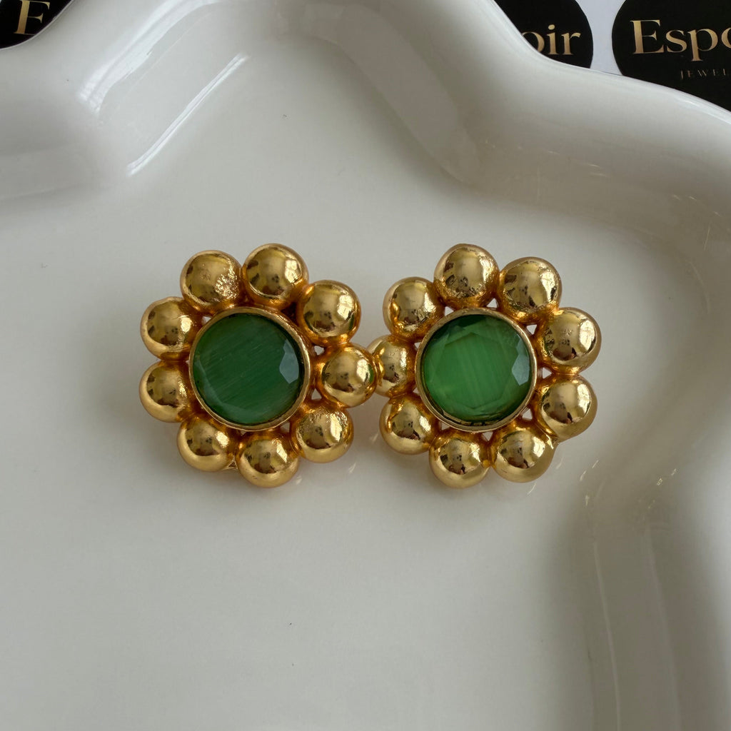 Emerald Bloom Studs