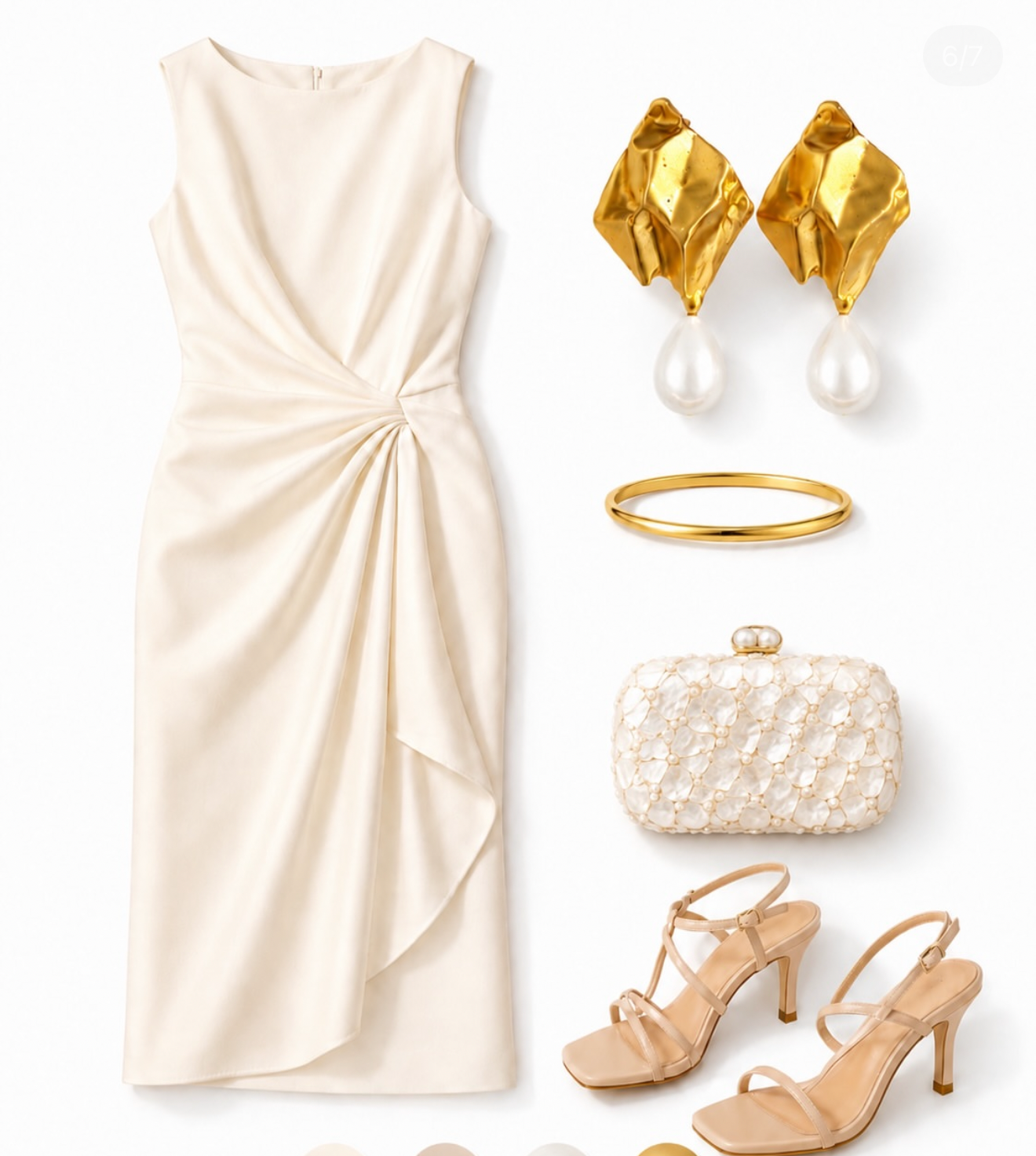 Golden Petal Pearl Earrings
