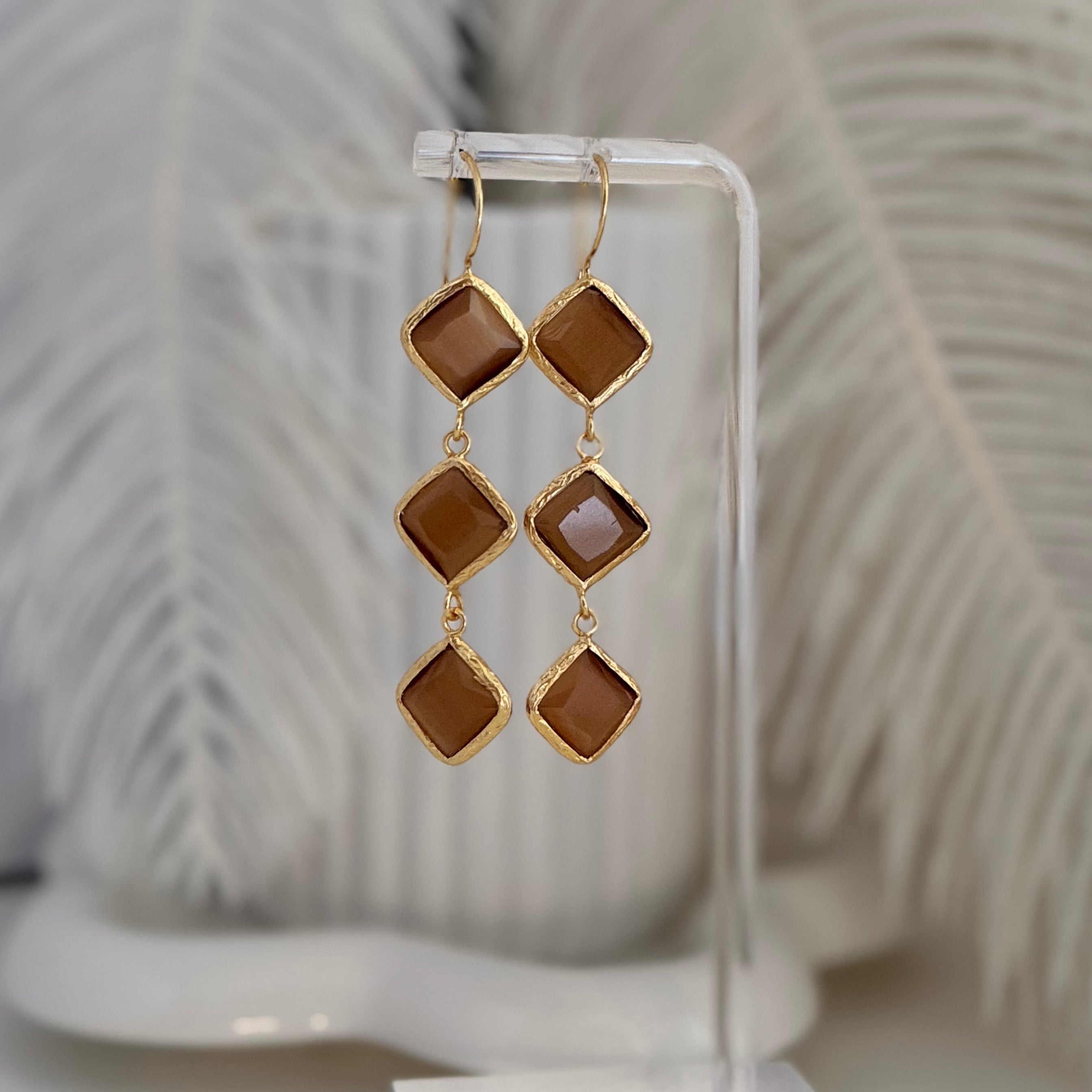 Caramel Glow Drop Earrings
