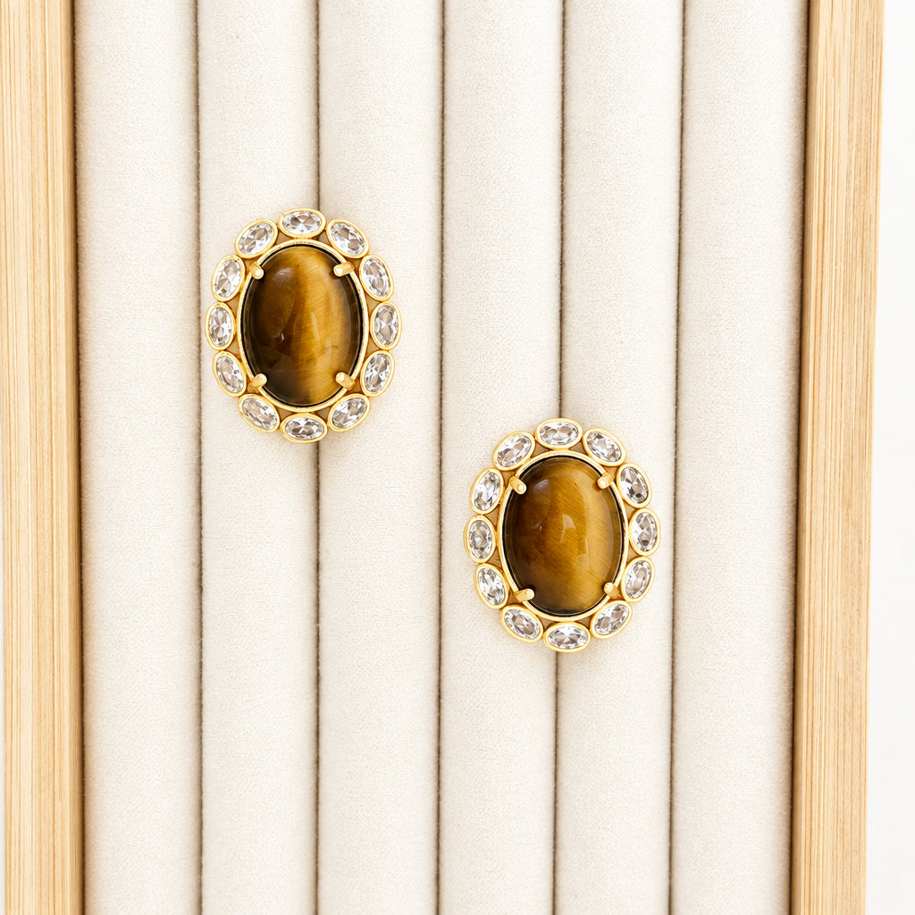 Golden Gaze Tiger’s Eye Earrings