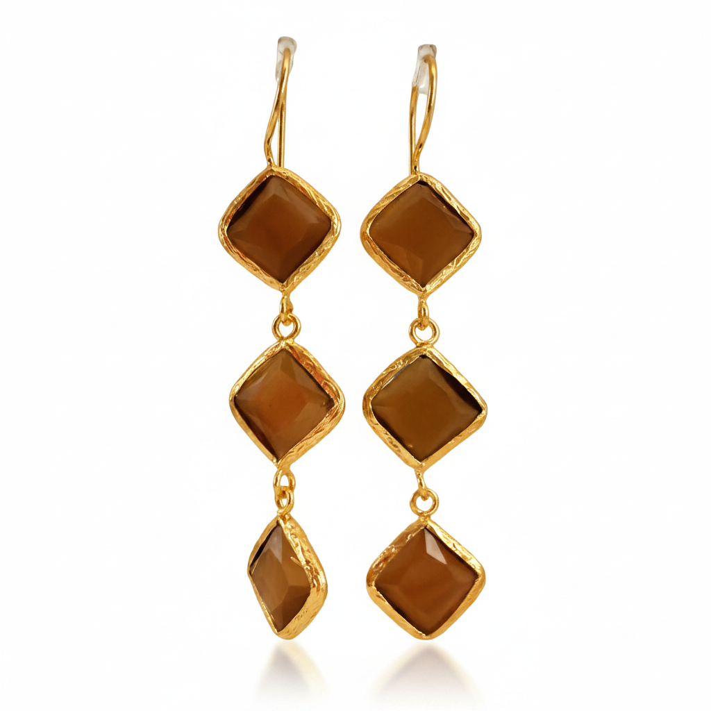 Caramel Glow Drop Earrings