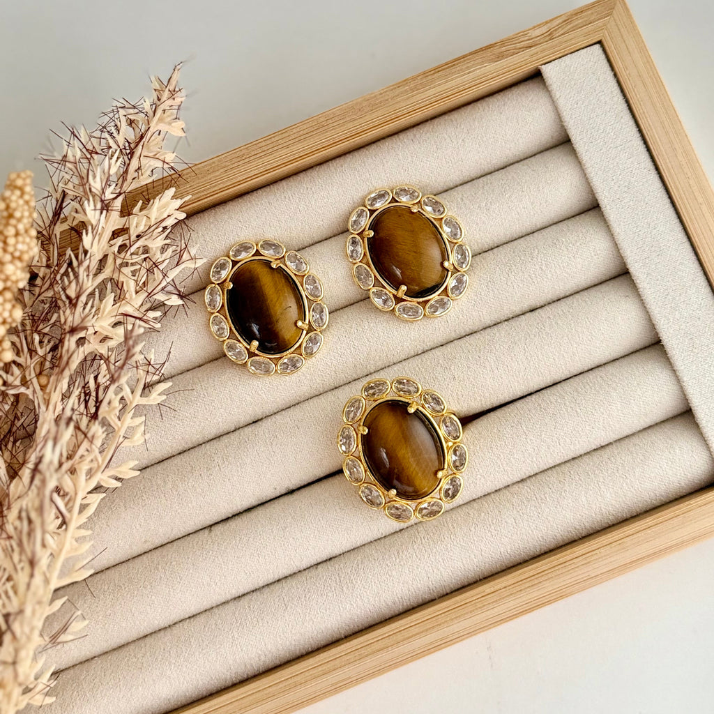 Golden Gaze Tiger’s Eye Earrings