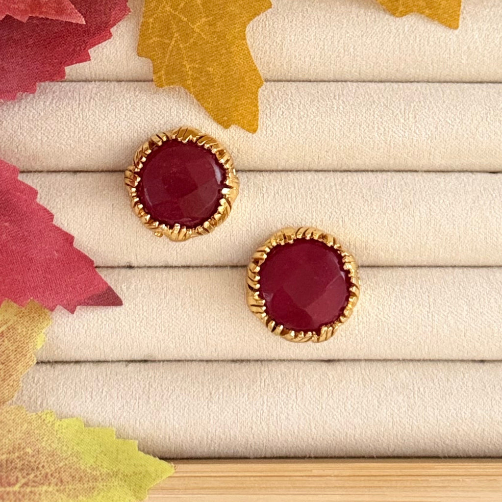 Crimson Stud Earrings