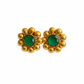 Semi precious stone and 22k gold plated brass