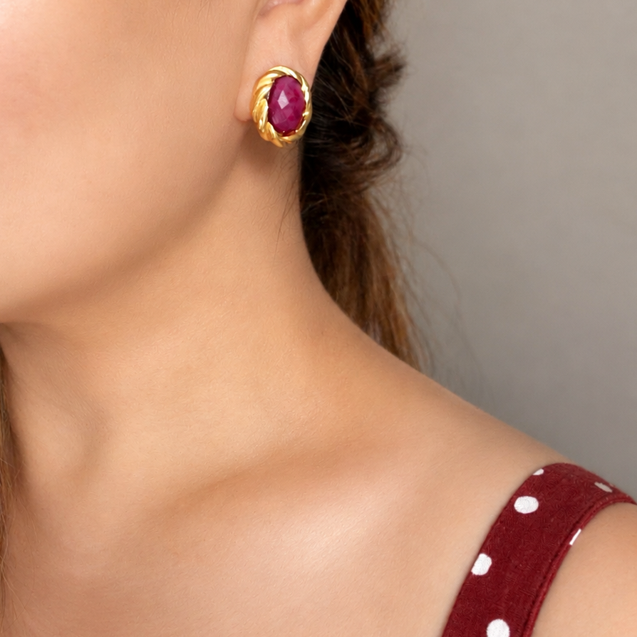 Ruby Aura Studs
