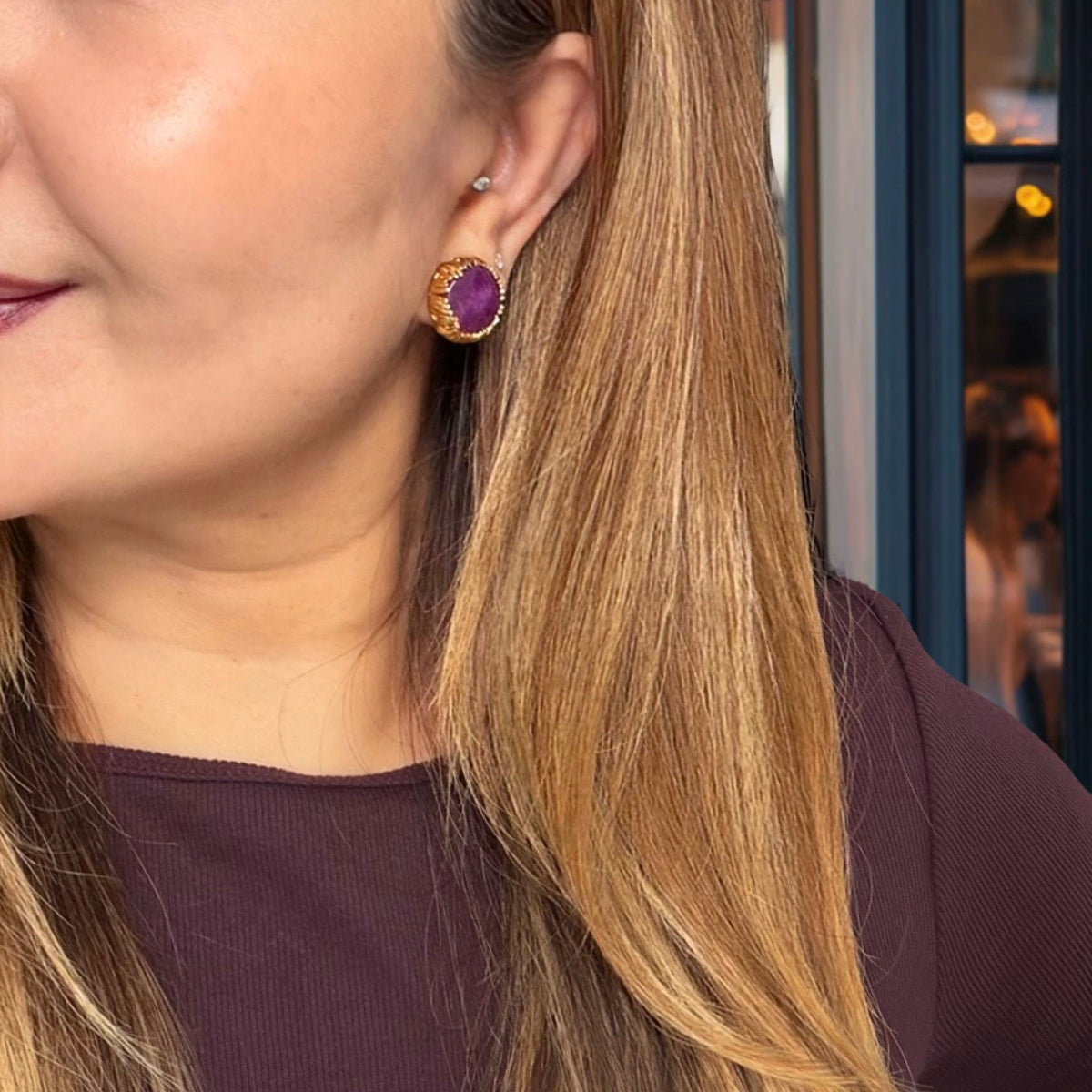 Crimson Stud Earrings