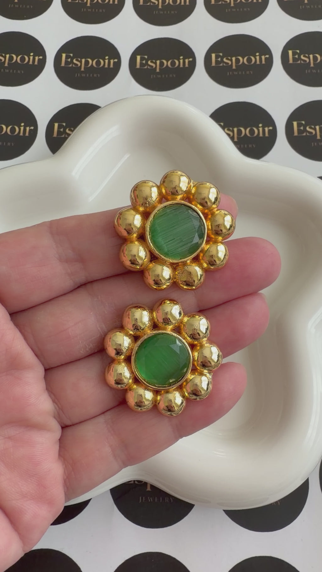 Emerald Bloom Studs