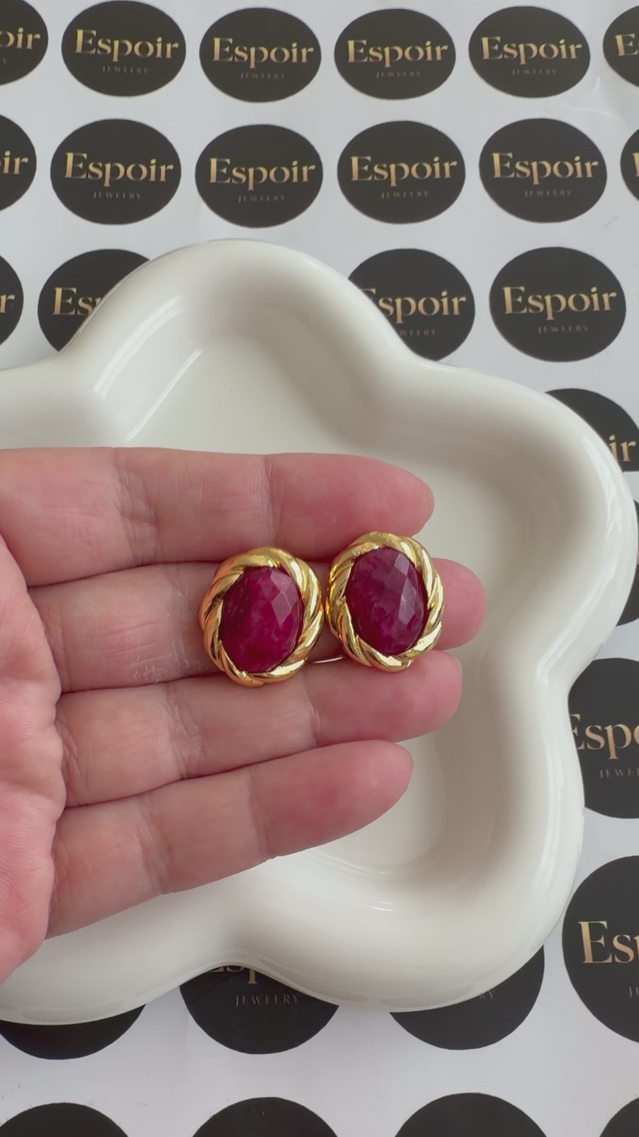 Ruby Aura Studs